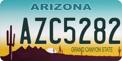AZ license plate AZC5282