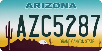 AZ license plate AZC5287