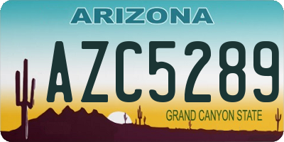 AZ license plate AZC5289