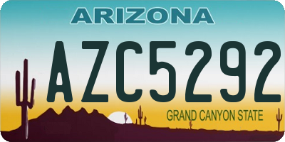 AZ license plate AZC5292