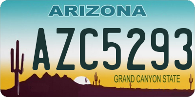 AZ license plate AZC5293