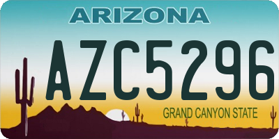 AZ license plate AZC5296