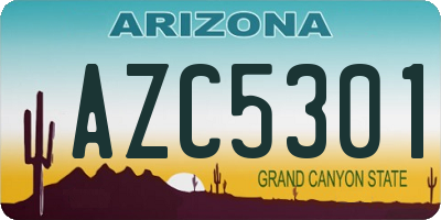 AZ license plate AZC5301