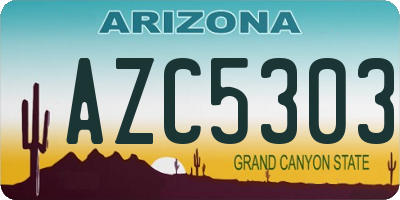 AZ license plate AZC5303