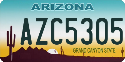AZ license plate AZC5305