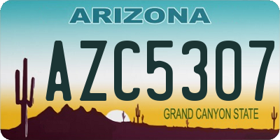 AZ license plate AZC5307