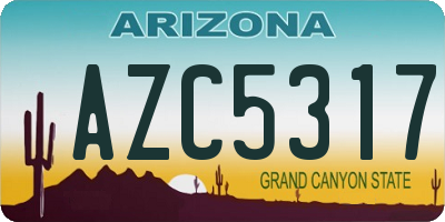 AZ license plate AZC5317