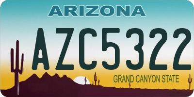 AZ license plate AZC5322