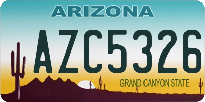 AZ license plate AZC5326