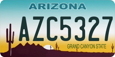AZ license plate AZC5327