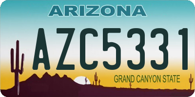 AZ license plate AZC5331