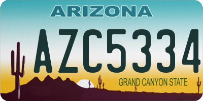 AZ license plate AZC5334
