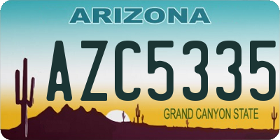 AZ license plate AZC5335