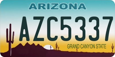 AZ license plate AZC5337