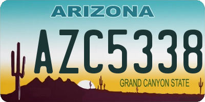 AZ license plate AZC5338