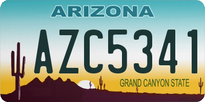 AZ license plate AZC5341