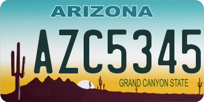 AZ license plate AZC5345