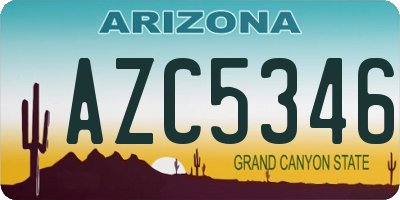 AZ license plate AZC5346