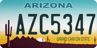 AZ license plate AZC5347