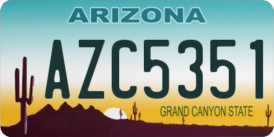AZ license plate AZC5351