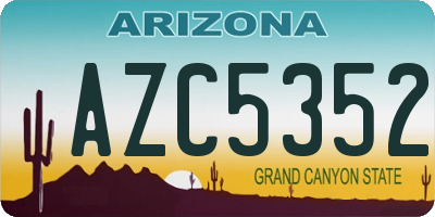 AZ license plate AZC5352