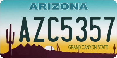 AZ license plate AZC5357