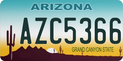AZ license plate AZC5366
