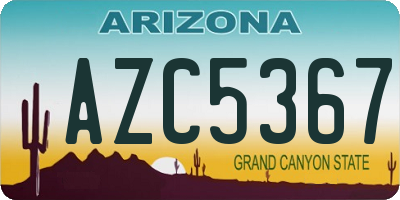 AZ license plate AZC5367