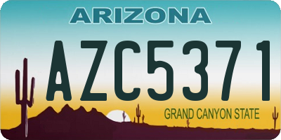 AZ license plate AZC5371