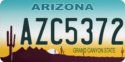 AZ license plate AZC5372