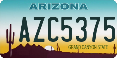AZ license plate AZC5375