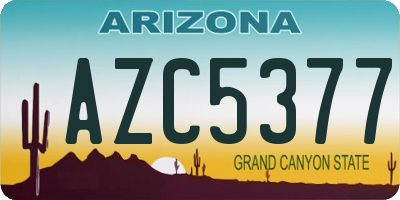 AZ license plate AZC5377