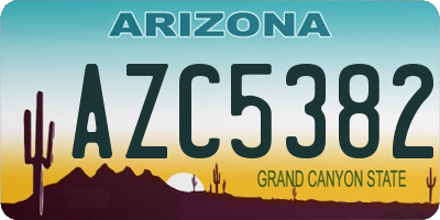 AZ license plate AZC5382