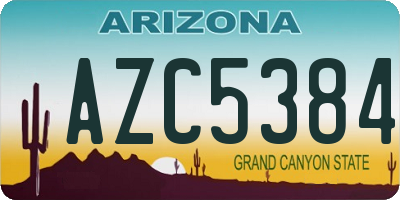 AZ license plate AZC5384