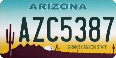 AZ license plate AZC5387