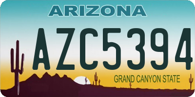 AZ license plate AZC5394