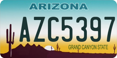 AZ license plate AZC5397