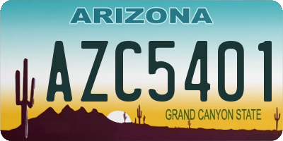 AZ license plate AZC5401