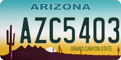 AZ license plate AZC5403