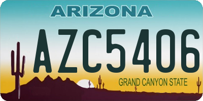AZ license plate AZC5406