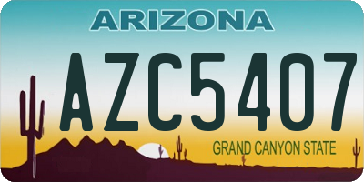 AZ license plate AZC5407