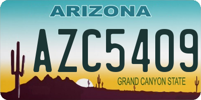 AZ license plate AZC5409