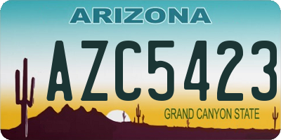AZ license plate AZC5423