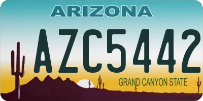 AZ license plate AZC5442