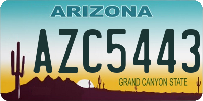 AZ license plate AZC5443