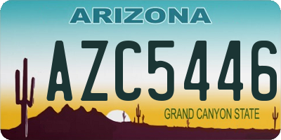 AZ license plate AZC5446