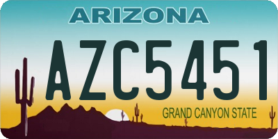 AZ license plate AZC5451