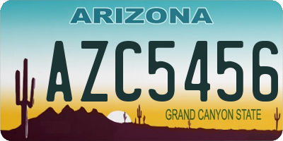 AZ license plate AZC5456