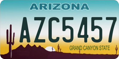 AZ license plate AZC5457