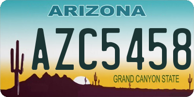 AZ license plate AZC5458